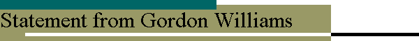 Statement from Gordon Williams